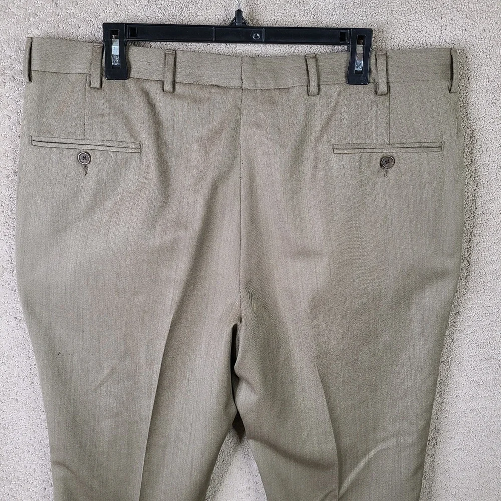 Hart Schaffner‎ Marx Pants Mens 38x26 Tan Wool Pleated Dress Suit Trouser Brown